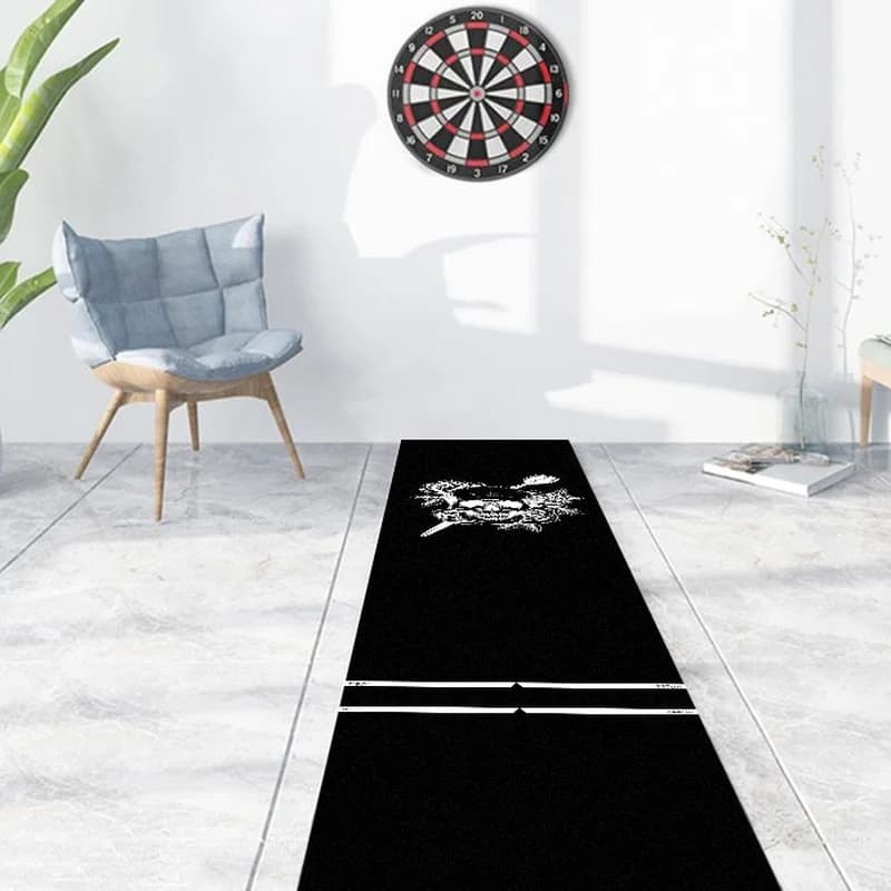 VIKAMA Rustic Deer Dart Mat Oche Throw Line Anti Slip Floor Rug Neutral Hunting Decor For Soft Steel Tip Darts Home Accessory