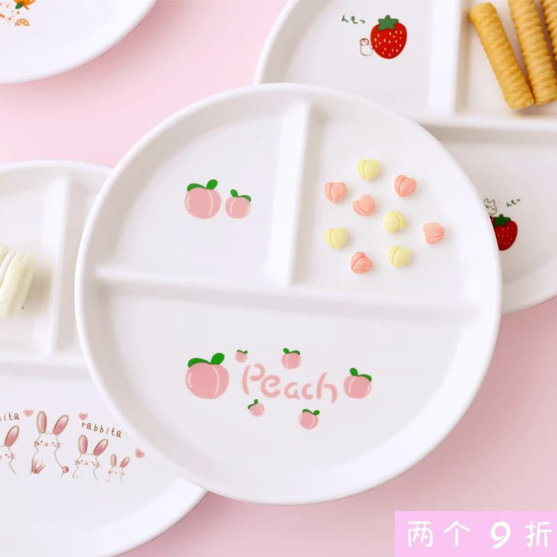 Three Grid Lunch Plate Grid 211 Fat reduction Plate Tools for Home Breakfast Pots Quantitative plans for ceramic weight loss