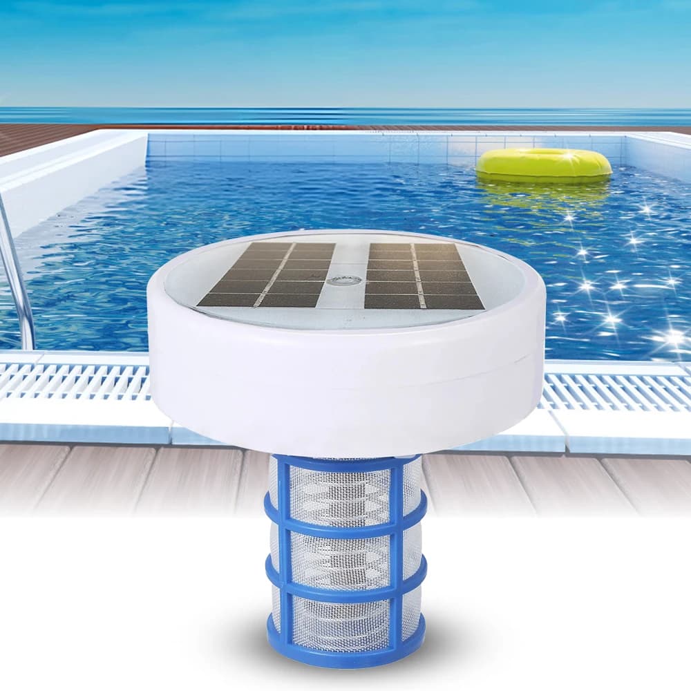 Solar Cleaner Outdoor Swimming Pool Ionizer, Cleaning Tool That Eliminates Algae, Copper Water Ionizer With 3 Cleaning Brushes