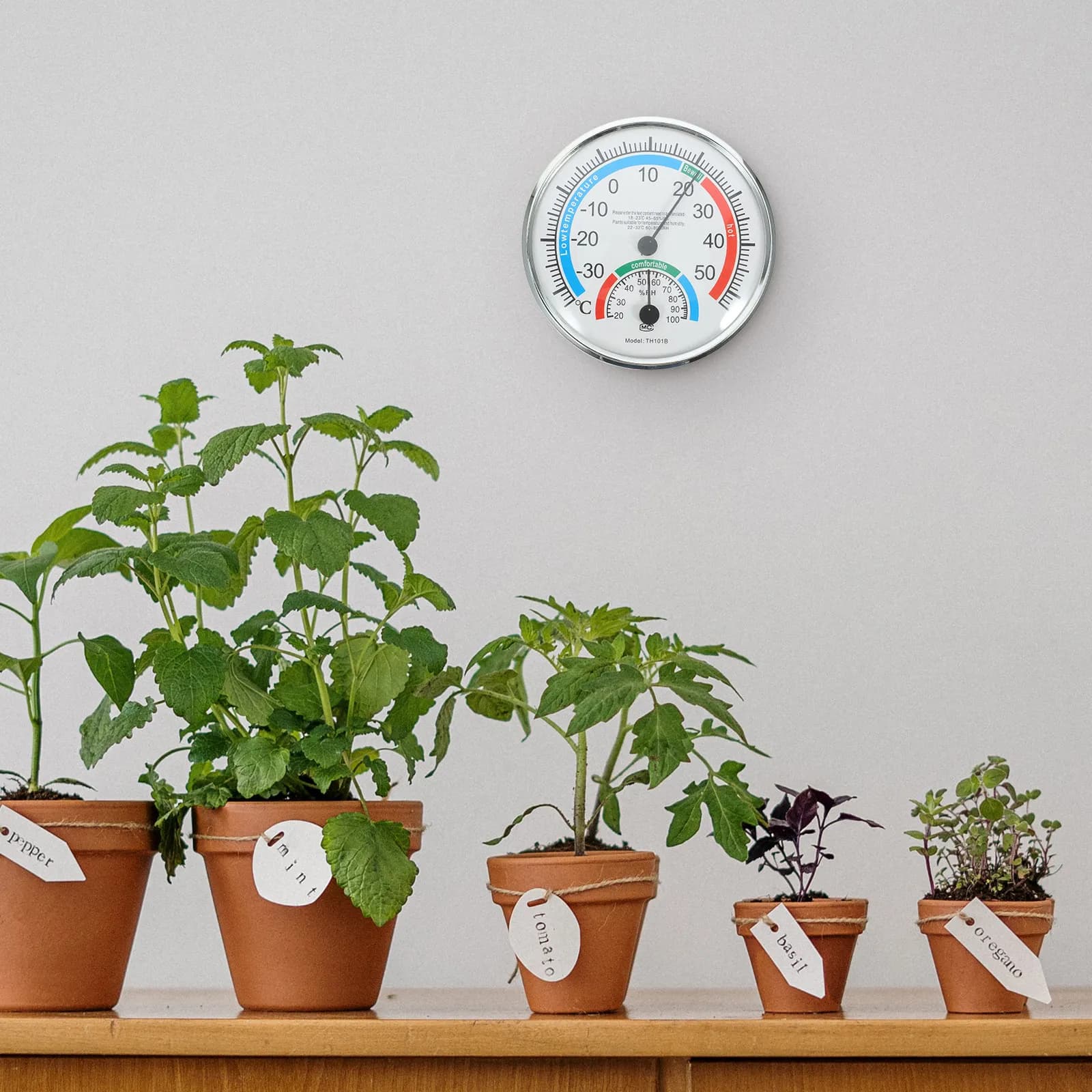 2 in 1 Temperature Humidity Gauge Indoor Outdoor Thermometer Hygrometer ABS Material Clear Scale for Patio Garden Home Office