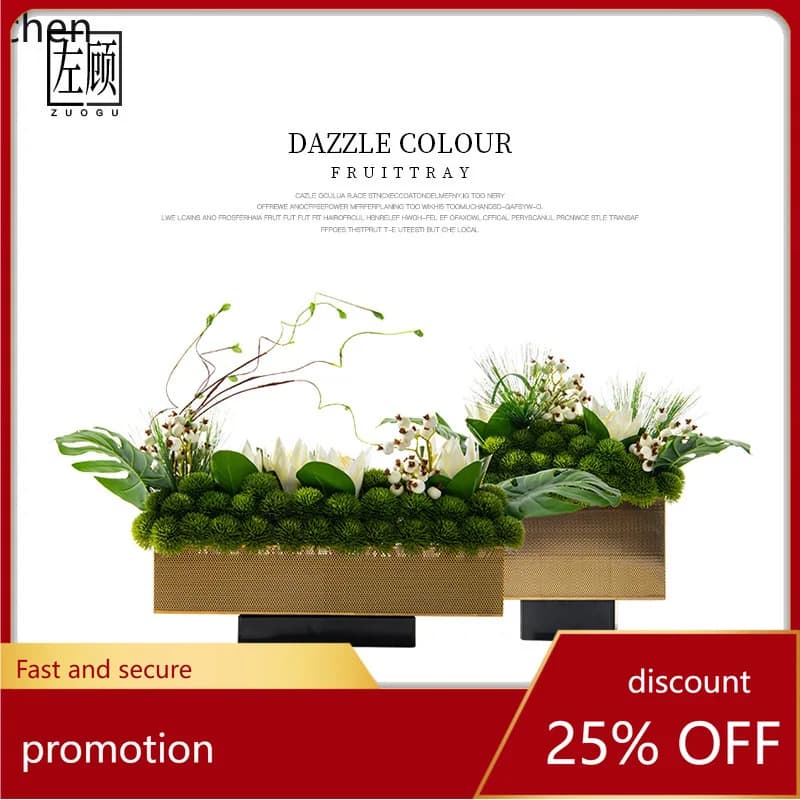 YFY New Style Chinese Light Luxury Artificial Floral Art Green Plant High-end Display Hotel Sales Office Reception Decoration
