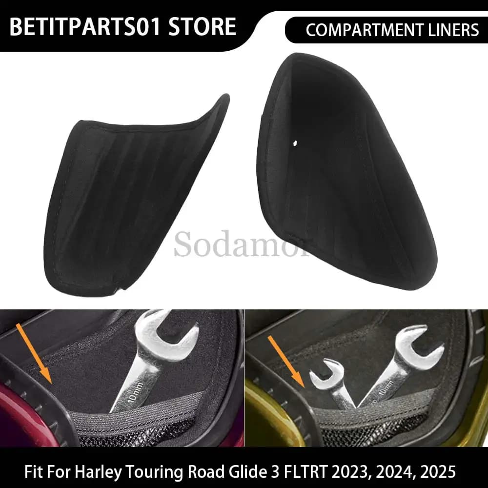 Motorcycle Accessories 1Pair Lower Fairing Glove Box Compartment Liners Black Fit For Harley Touring Road Glide 2015-up Models‌