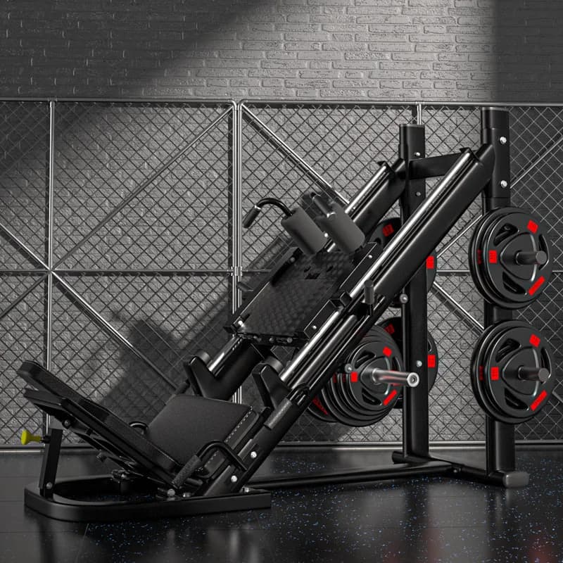 Including 100kg Weight Plates Gym Commercial Squat Machine With A 45 ° Tilt Upward Leg Strength Training Kick Machine