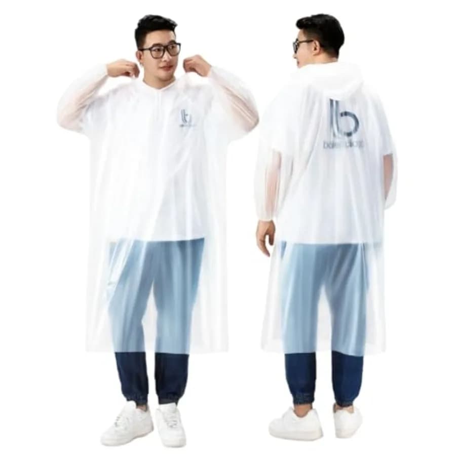Disposable Rain Ponchos, Backpack-Friendly Oversize Raincoats for Adults