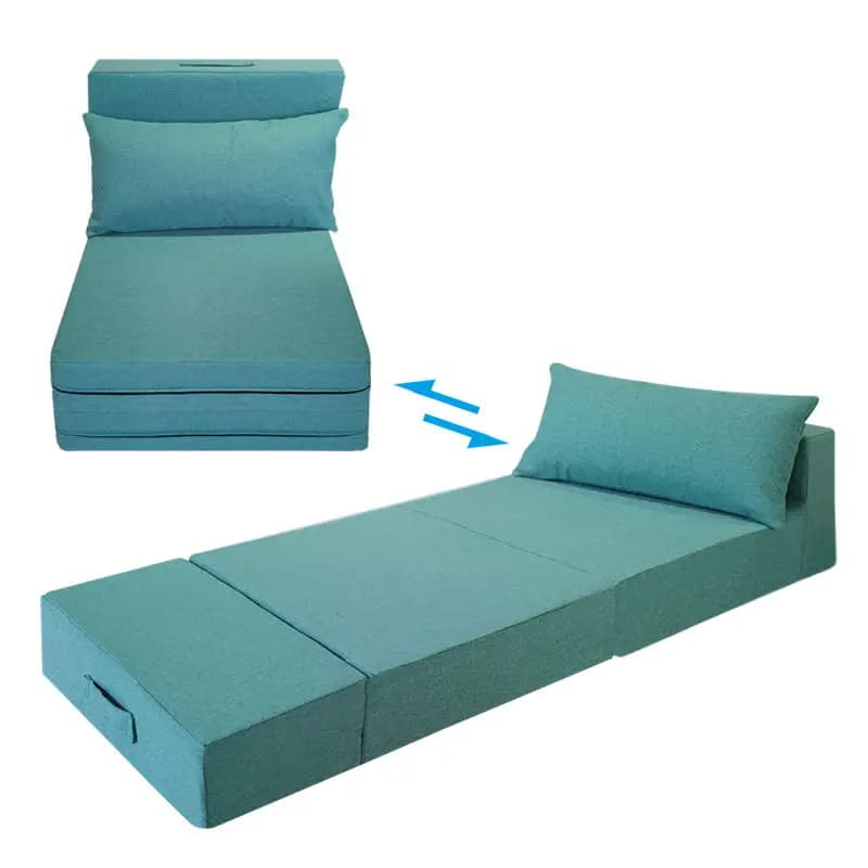 Divano Letto Pieghevole King Size per Studenti, Divano Trifold con Memory Foam e Rivestimento in Poliestere, Arredamento per Casa e Scuola