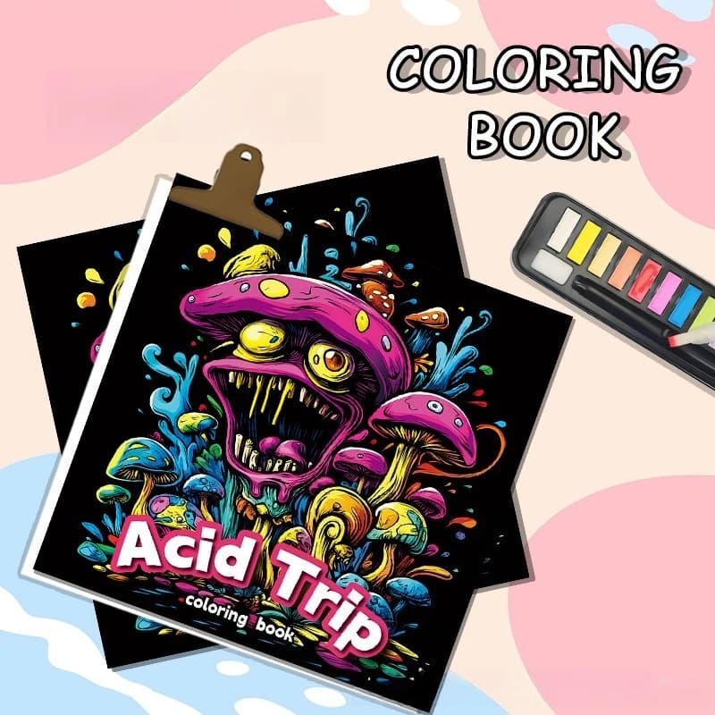 Thick Stress Relief Coloring Book For Adults, 20 Pages Fill Color Sketchbook