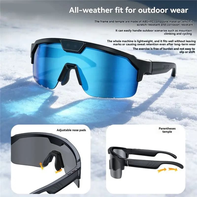 WIFI Cycling Ski Goggle Sunglasses Smart HD 8MP Video Action Camera Sunglasses Windproof Sports Glasses Recording