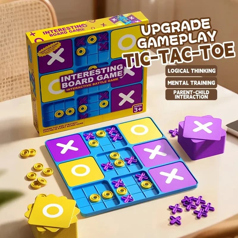 Giocattoli per l'apprendimento precoce dei bambini - Set di giochi Tic Tac Toe, puzzle educativo per l'addestramento alla logica, giochi da tavolo da viaggio Montessori per bambini