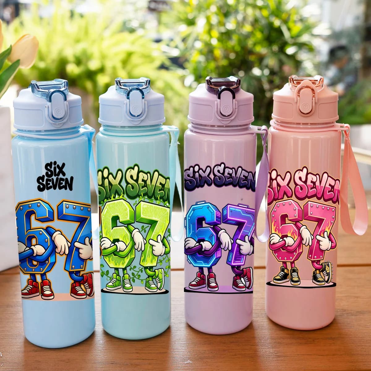 1 pezzo da 750 ml (26 fl oz) con cannuccia stampata 67, borraccia estiva, senza BPA, tazza sportiva portatile per esterni, regalo perfetto per le vacanze
