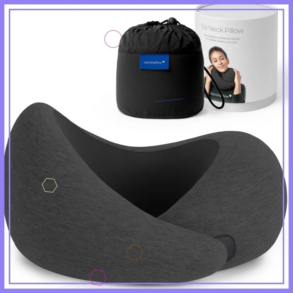 Cuscino da viaggio premium in memory foam, 360 ° Design ergonomico per il supporto del collo, fodera lavabile con borsa da viaggio
