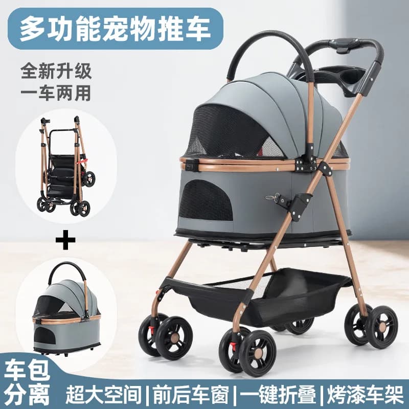 Passeggino pieghevole per cani, gatti, orsacchiotto, leggero, portatile, per piccoli animali domestici, da viaggio all'aperto