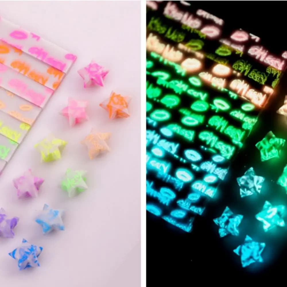 Creative Colorful Glitter Luminous Lucky for DIY Arts Craft Origami Paper Craft Paper Stars Paper