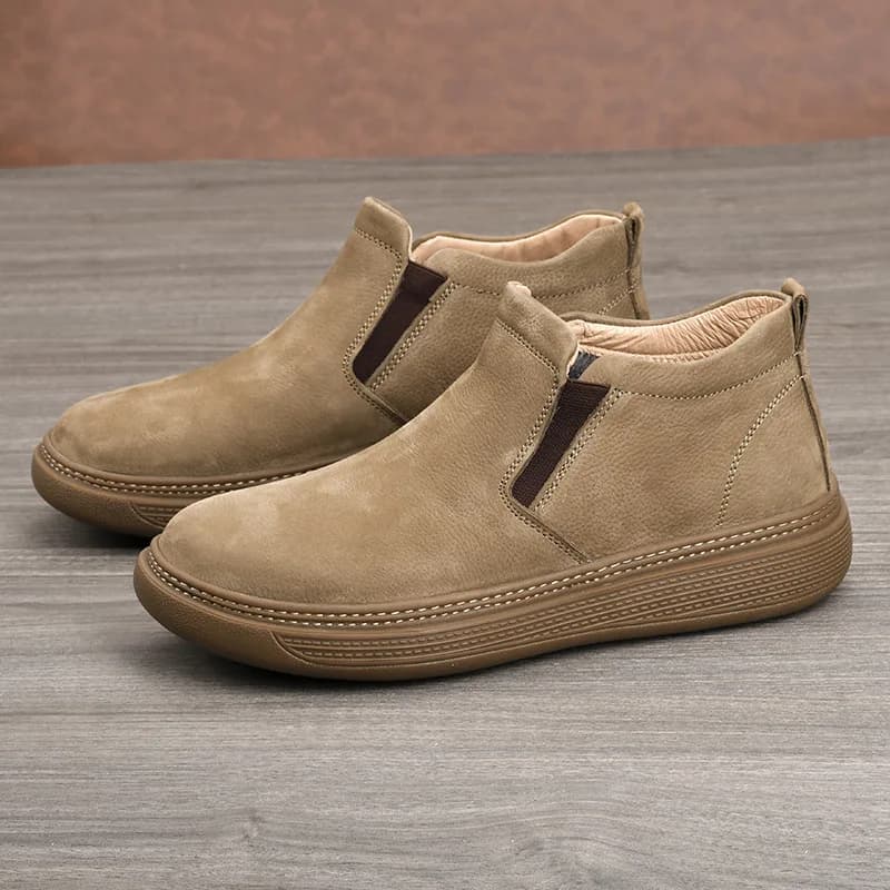 Scarpe casual in pelle da uomo Stivali Chelsea da uomo Stivali in pelle di vacchetta superiori Stivali corti alti da lavoro da uomo Scarpe casual da uomo