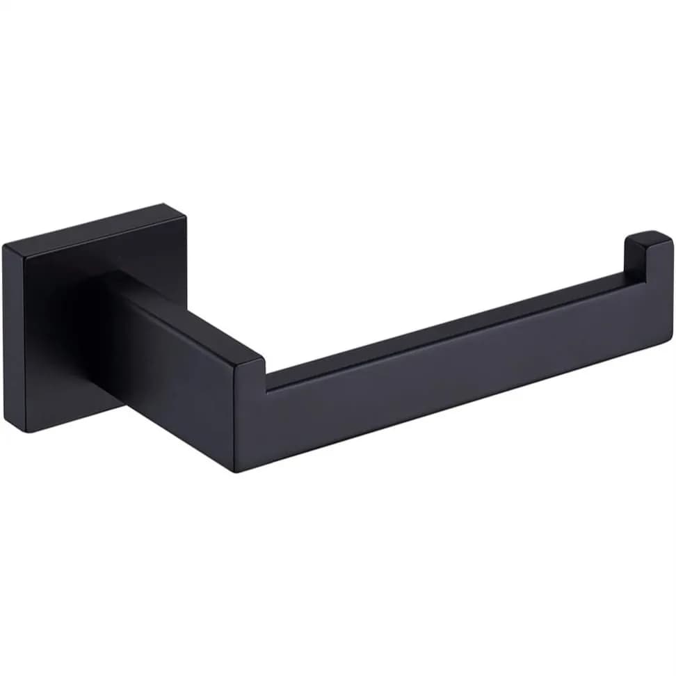 Portarotolo da Parete Nero Opaco, Dispenser per Carta Igienica in Acciaio Inossidabile per Bagno, Antiruggine e Moderno