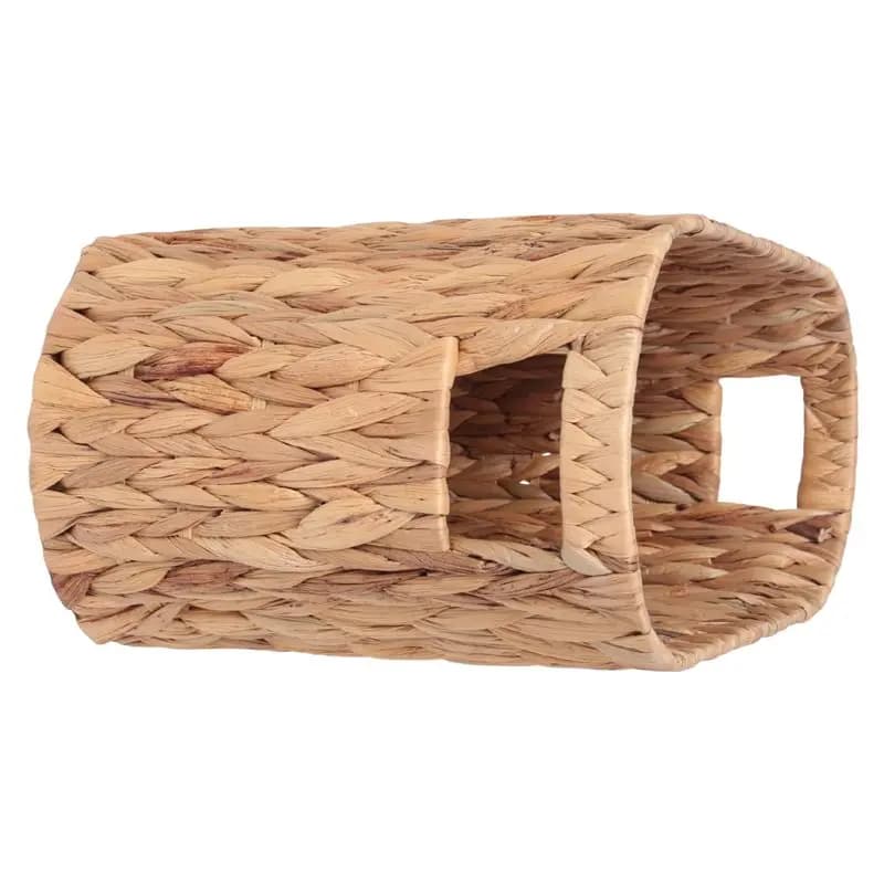 Cestino porta carta igienica BHBL, portaoggetti in vimini di giacinto d'acqua per 6 rotoli di carta igienica con manici integrati
