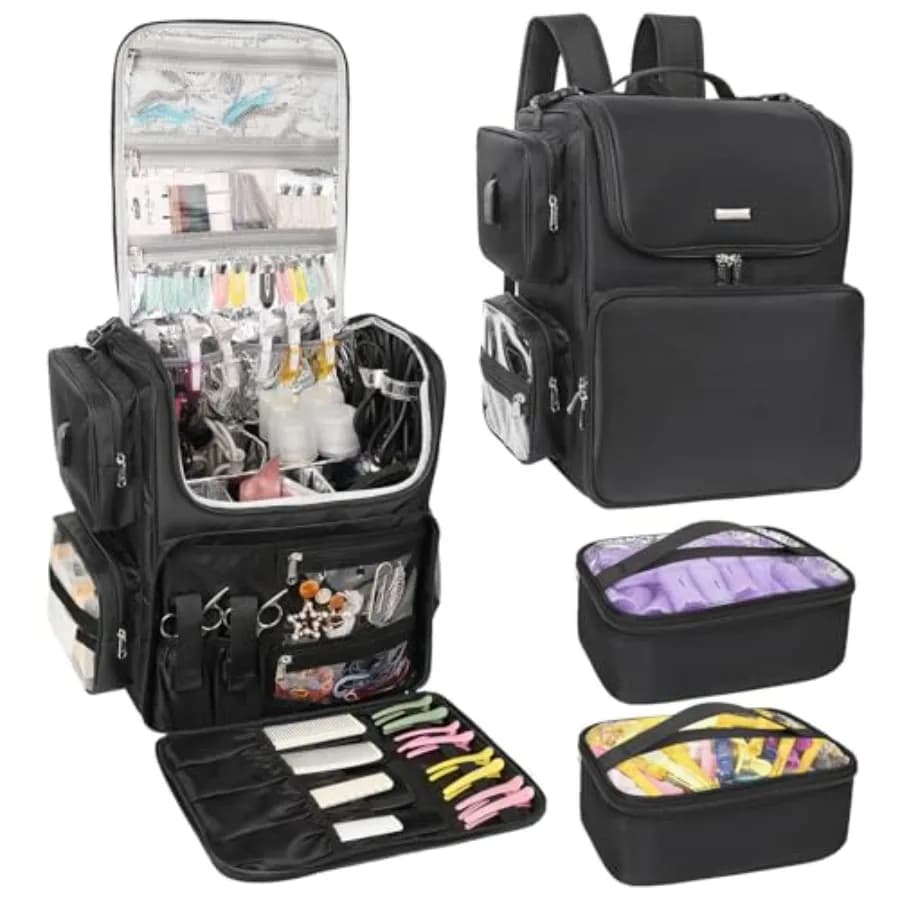 Borsa da Viaggio per Strumenti da Parrucchiere, Zaino per Stilisti, Borsa per Cosmetologia con Isolamento Termico a Strati Completi per Ferro Arricciacapelli e Piastra
