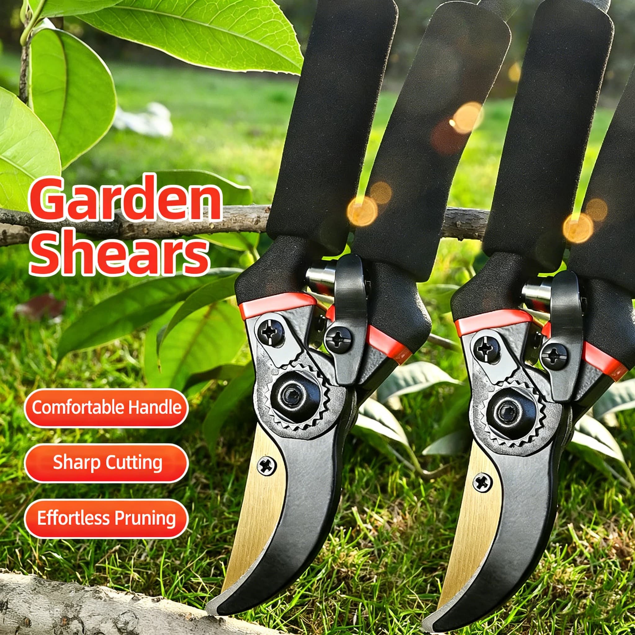 Power Scissors Fruit Trees, Garden Shears Robuste and Sharpened, Manual Garden Tools