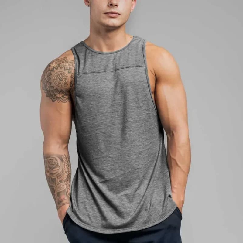 Canotte da uomo in cotone casual con cuciture, ideali per palestra, fitness, bodybuilding, allenamento estivo e basket