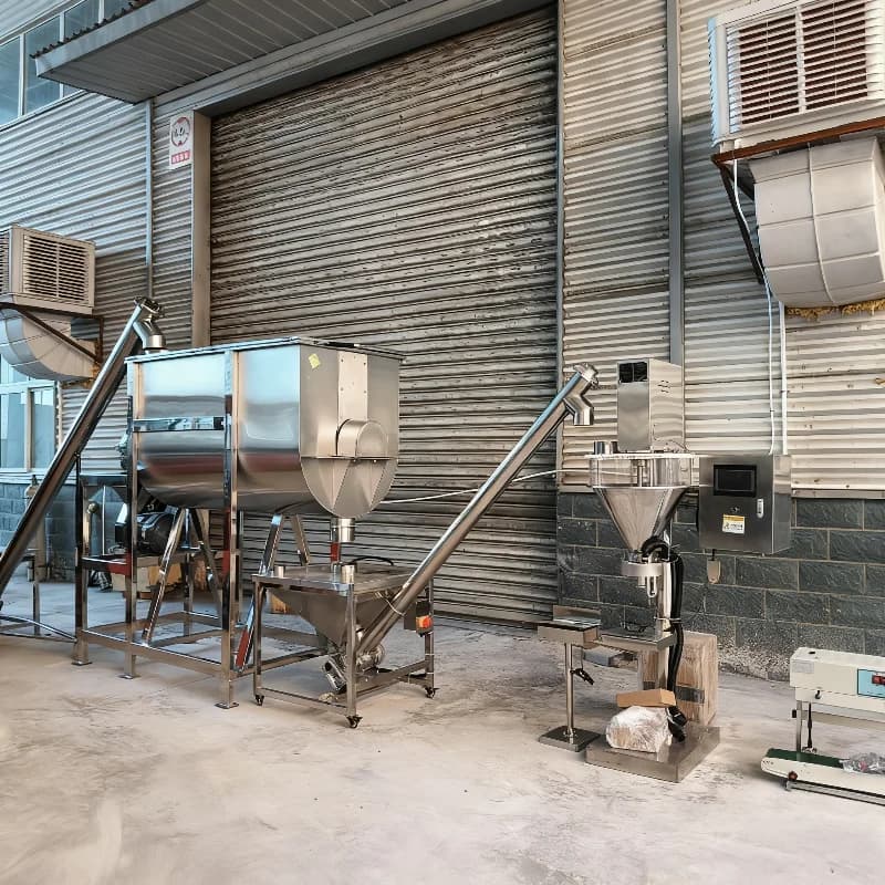 Automatic Protein Whey Supplement Powder Mixer Screw Auger Filler Dispenser Dosing Filling Machine Production Line for Plastics
