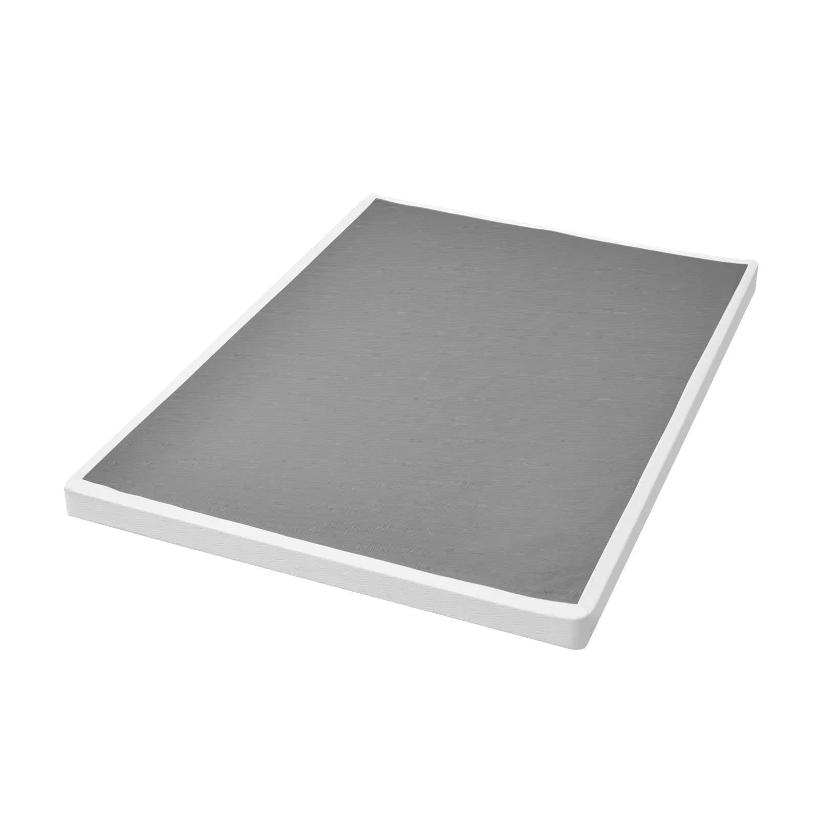 Box Spring, struttura letto queen size con tessuto lavabile, struttura in metallo resistente per letto queen, base materasso da 4 pollici,