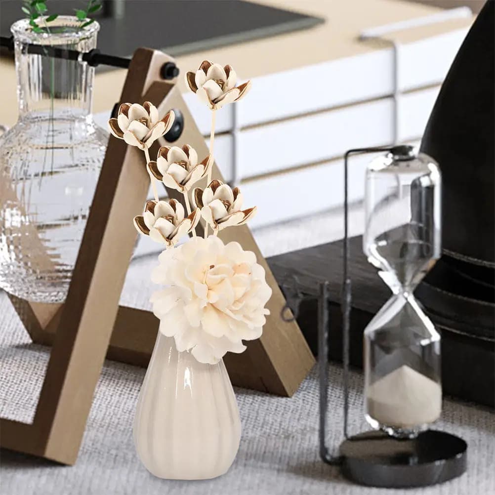6 Pezzi Diffusori in Legno di Rattan Naturale, Bastoncini per Oli Essenziali, Diffusore di Fragranze per Ambienti, Decorazione per Camera da Letto e Ufficio