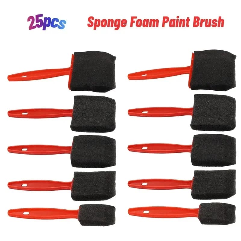 25 pcs sponge foam brush oil stain polyurethane hand diy art painting brush set for cleaning tools manual cleaning tools
