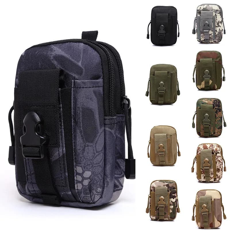 Men's Waist Waist Bag Molle Small - Survival Tool Bag Belt for Running, Travel, Camping, Hunting, Softair