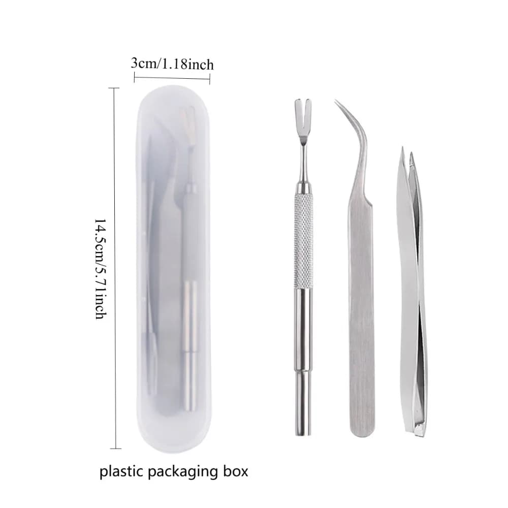 Quality Stainless Steel Pet Flea Remover Tool Scratching Hook Tweezers Clips Set Cat Dog Tick Removal Tool Pet Grooming Supplies