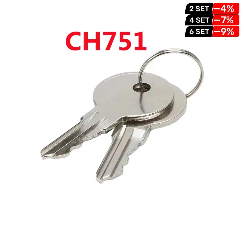Keychannel 2PCS CH751 Chiave in rame Chiavi universali 751CH Chiave per ascensore Serratura Armadio di controllo Camera Maniglie a T per auto Porte di stoccaggio camper