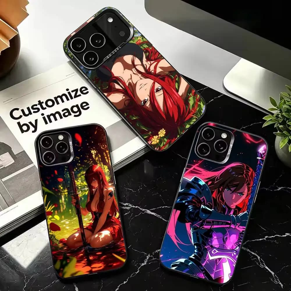 Erza Scarlet Aesthetic Phone Case For iPhone 17,16,15,14,13,12,11 Plus,Pro Max,XS,Colorful Silver Phone case Funda Cover