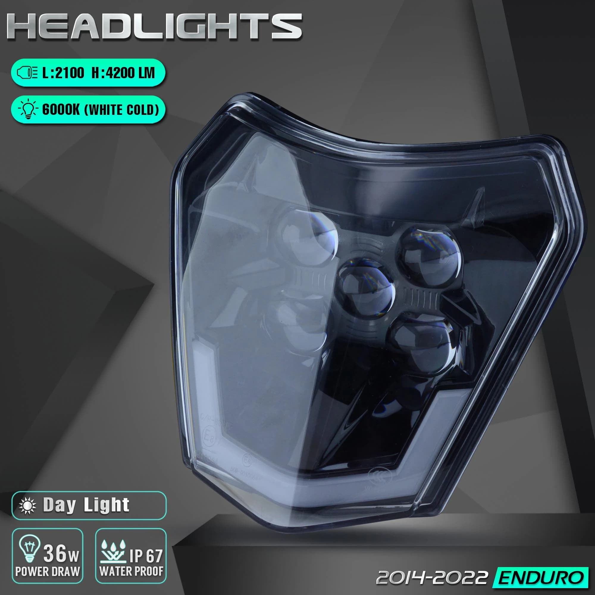 QUEEN X MOTOR Moto Faro A LED Faro Testa di Luce Supermoto Carena Per KTM EXC SXF MX Dirt Bike Enduro HA CONDOTTO il Faro