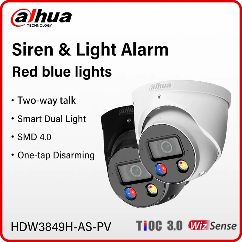Dahua 8MP Smart Active Deterrence AcuPick 4K Full Color Two-way Talk Smart Security Cam Alarm Audio HDW3849H-AS-PV TiOC 3.0 S5