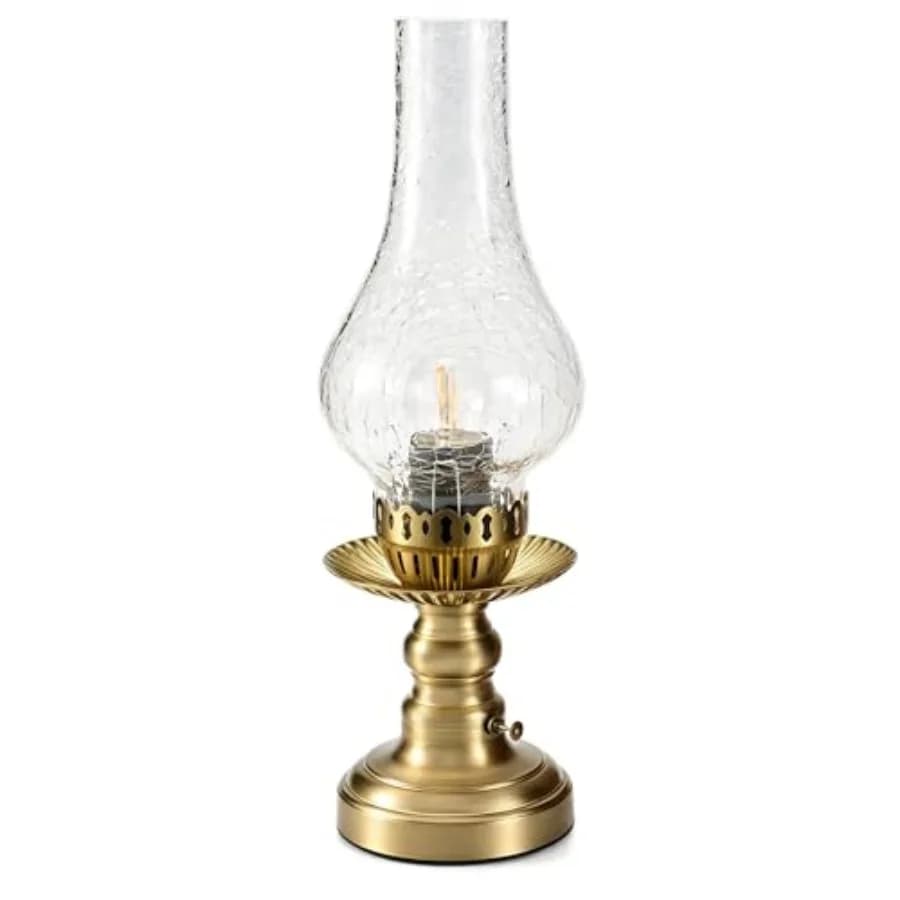 Lampada da Tavolo Vintage UMEXUS Ricaricabile Senza Fili con Dimmer e Controllo Touch, Piccole Luci a Batteria in Vetro Soffiato a Mano