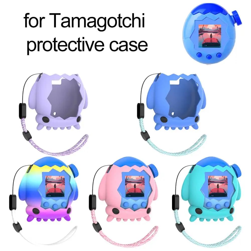 For Tamagotchi Paradise Silicone Case Protection 360 Waterproof sweat resistant with wrist strap Cartoon belt ring