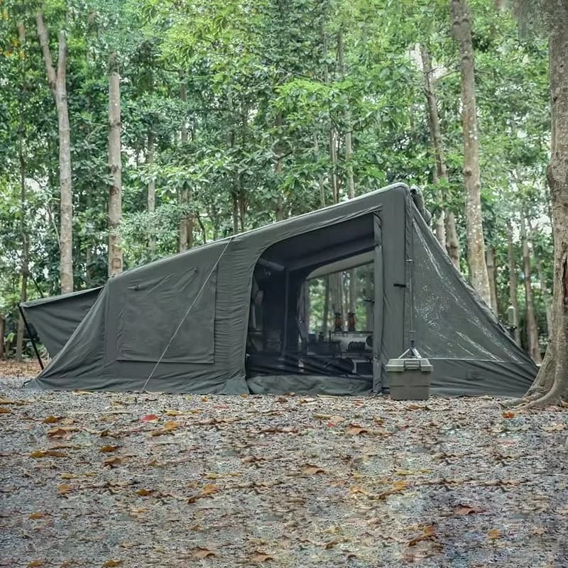Tenda Gonfiabile a Doppio Strato per Quattro Stagioni, Resistente in Tela, Professionale per Campeggio ed Escursionismo, 3-4 Persone, 550x280x215CM, Montaggio Rapido