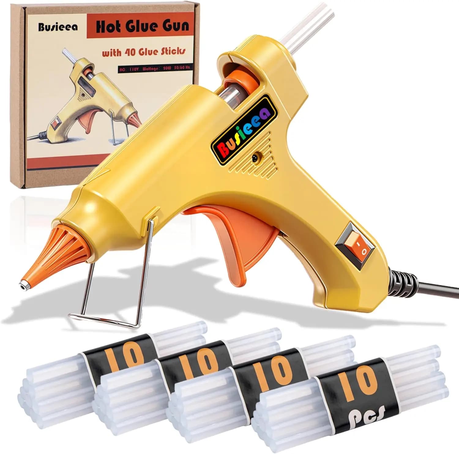 Fast Heating Hot Glue Gun Kit with 40 Glue Sticks for Crafts & Home Repairs