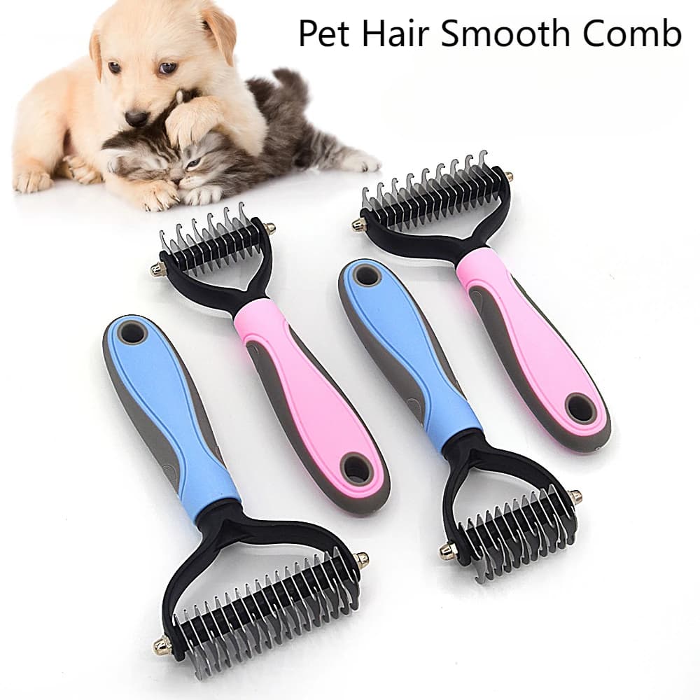 Pettine professionale per toelettatura per animali domestici per cani e gatti-spazzola a doppia faccia per rimuovere grovigli, stuoie e capelli sciolti