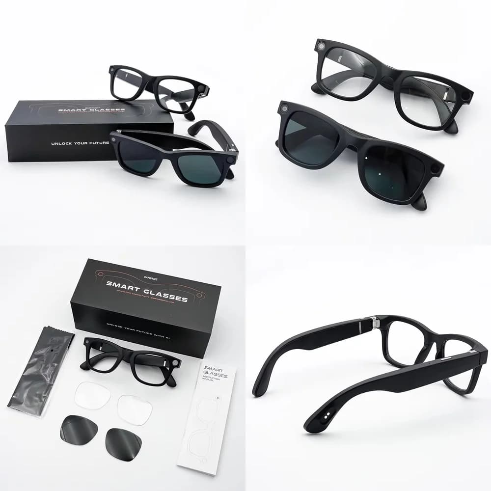 Smart GS3 2026 Glasses for Android iOS with 8MP Camera, 4K Video, WIFI Transfer, Managed Control, Vocal Assistant and AI Sunglasses