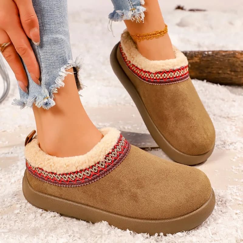 2027 New Women's Plush Slippers Fashionable Thick-Soled Shoes Plush Lined for Warmth Designer Brand Women's Winter Snow Boots