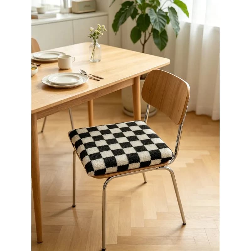 1 Pezzo Cuscino Antiscivolo a Scacchiera per Sedia da Pranzo/Camera da Letto, Tappetino per Studenti