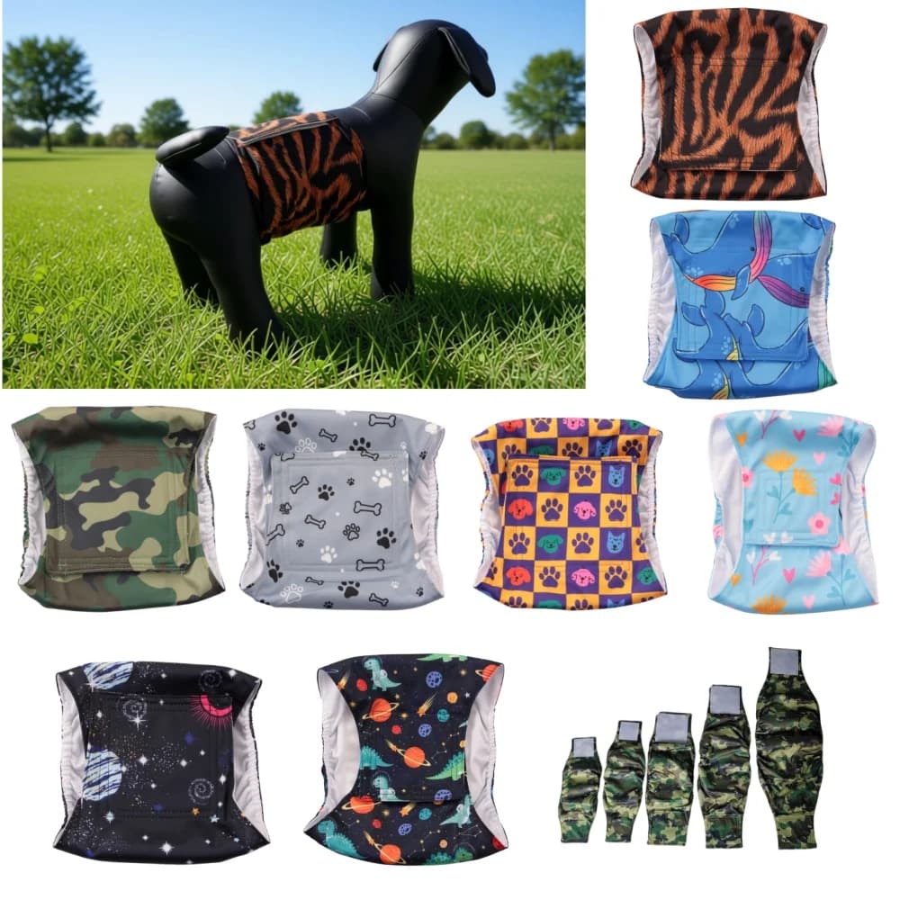 Pannolini Lavabili Riutilizzabili per Cani Maschi, Anti-perdita Laterale, Altamente Assorbenti, Mutandine Igieniche per Viaggi, Facili da Trasportare, Pantaloncini per la Privacy