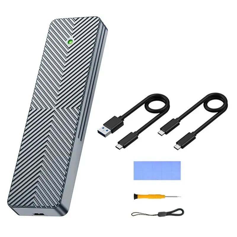 Box esterno per disco rigido mobile a stato solido AED7-M.2 10Gbps con doppio protocollo NVMe/NGFF, custodia USB 3.2 per SSD M.2