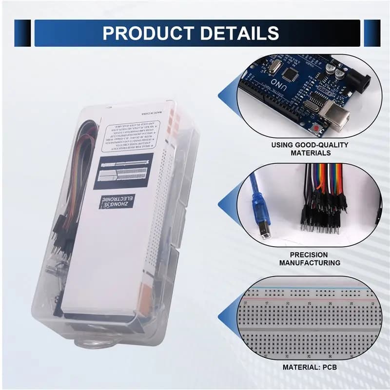 [NUOVO!CCDD】 Kit di apprendimento RFID per Arduino Uno R3, kit base per breadboard con componenti essenziali inclusi