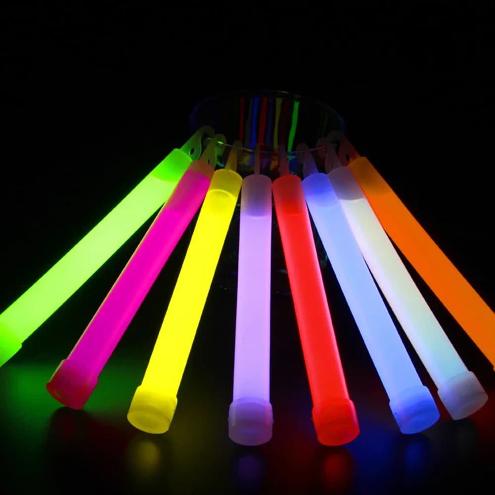 30pcs Glow Light Sticks Waterproof Military Concert Party Light Stick with Hook Camping Hiking Walking Festival Supplies