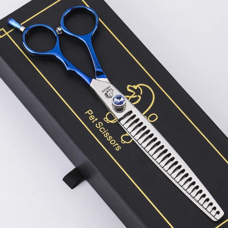 Forbici per toelettatura cani 7.0/7.5/8.0 pollici FIRELION 440C Acciaio professionale Pet Shark Denti Cesoie per sfoltire Forbici per sfoltire Pet Chunker