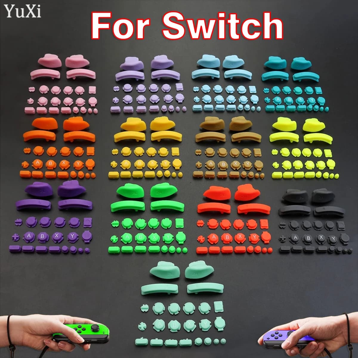 Tasti di direzione ABXY di ricambio rosa Sakura Soft Touch SR SL LR ZR ZL Trigger Set completo di pulsanti con strumenti per Nintendo Switch Joy
