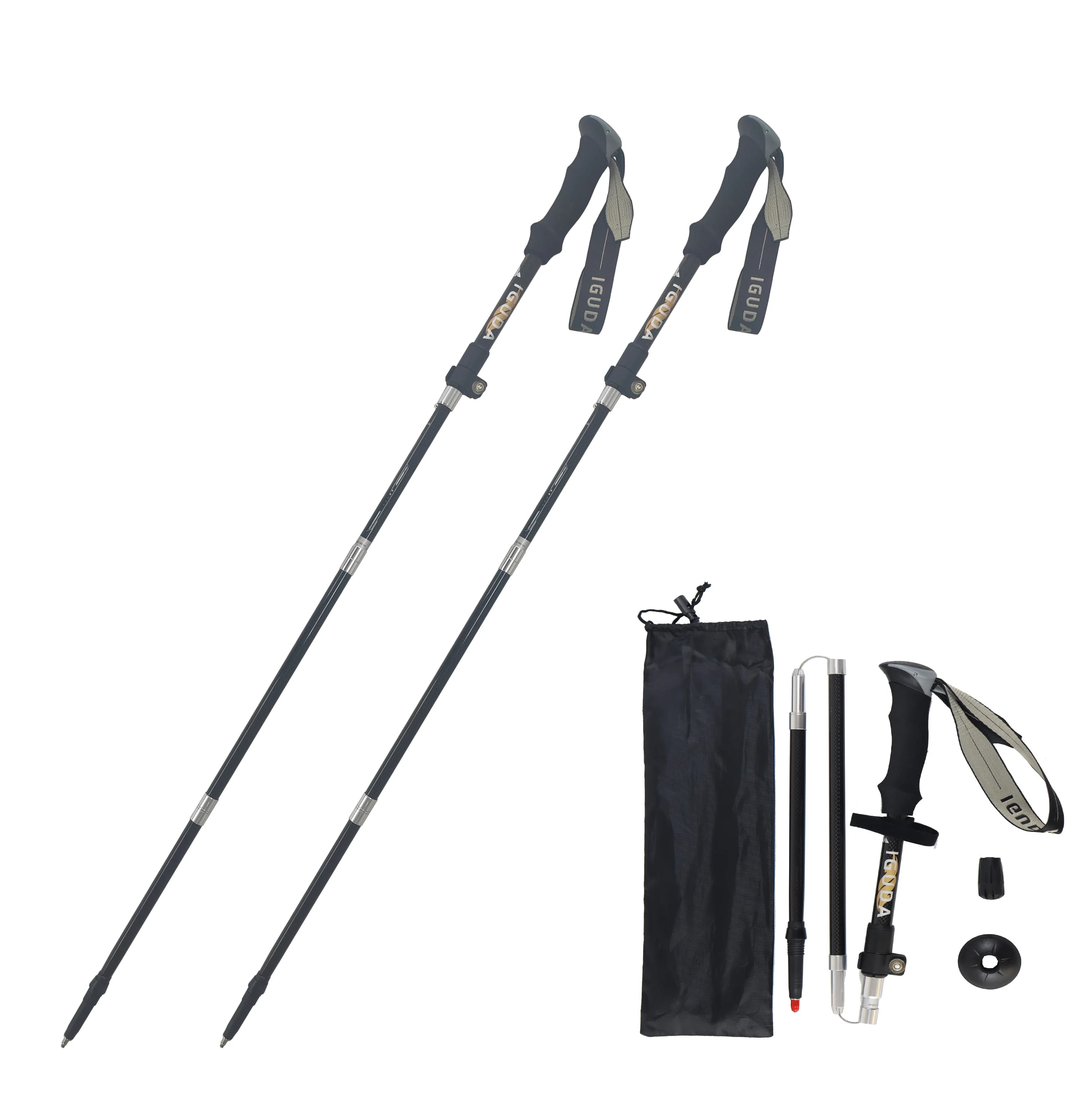 Trekking Poles Carbon Fiber Collapsible Telescopic Sticks Lightweight Walking Hiking Stick Climbing Stick telescopic cane