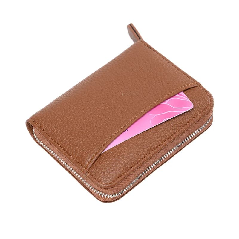Portafoglio con blocco RFID per uomo donna Organizzatore porta carte a 12 slot con tasca con cerniera Custodia per carte di credito per passaporto ID antifurto