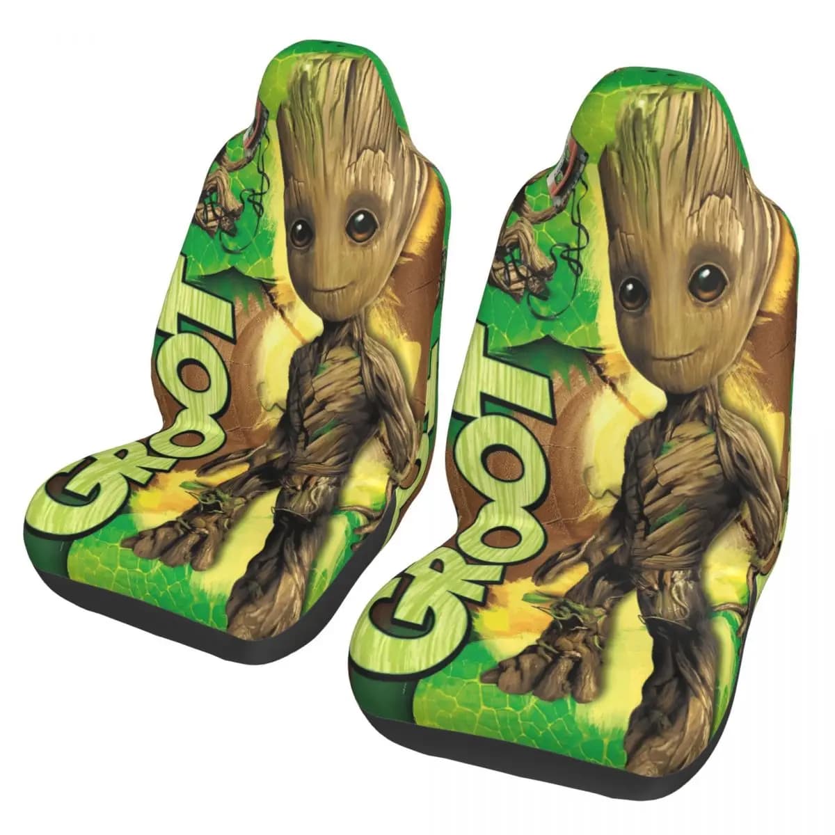 Covers for cars Groot Guardians Of The Galaxy Front seats 2 pieces Universal car protection suitable for trucks Vans