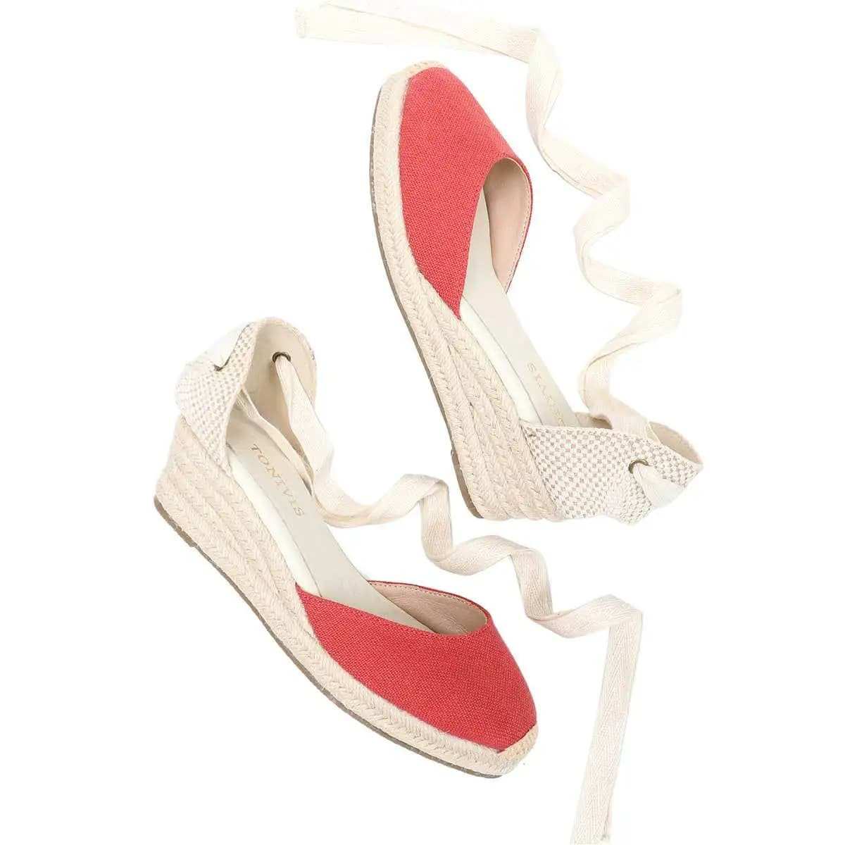 Women Wedge Espadrilles Lace Up Sandals Comfortable Summer Shoes